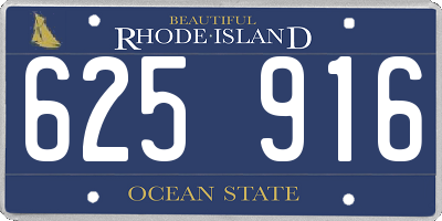 RI license plate 625916