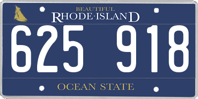 RI license plate 625918