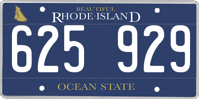 RI license plate 625929