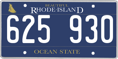 RI license plate 625930