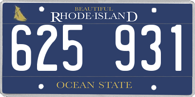 RI license plate 625931