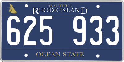 RI license plate 625933