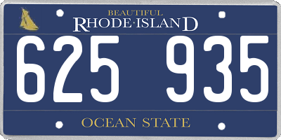 RI license plate 625935
