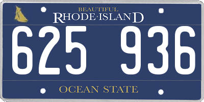 RI license plate 625936