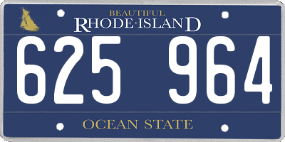 RI license plate 625964