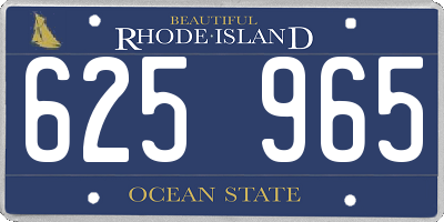 RI license plate 625965