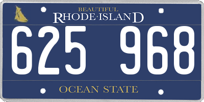 RI license plate 625968