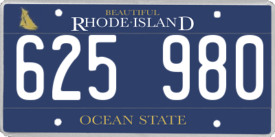 RI license plate 625980