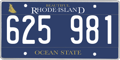 RI license plate 625981