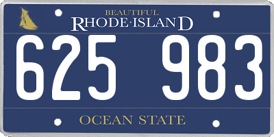 RI license plate 625983