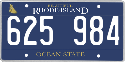 RI license plate 625984
