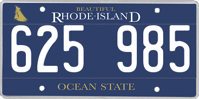 RI license plate 625985