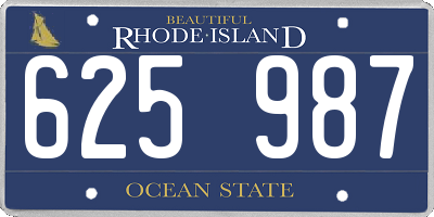 RI license plate 625987