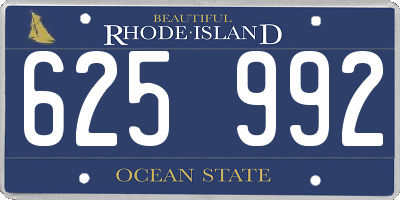 RI license plate 625992
