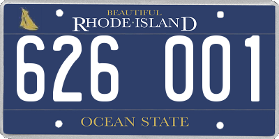 RI license plate 626001