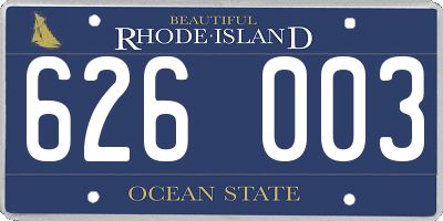 RI license plate 626003