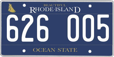 RI license plate 626005