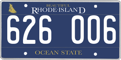 RI license plate 626006