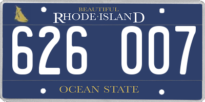 RI license plate 626007