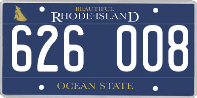 RI license plate 626008