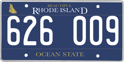RI license plate 626009