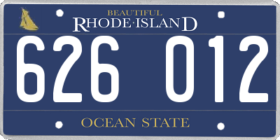 RI license plate 626012