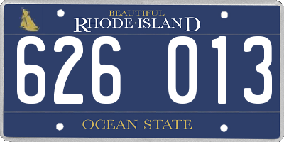 RI license plate 626013