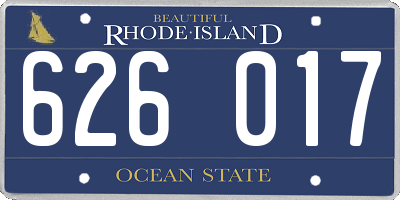 RI license plate 626017