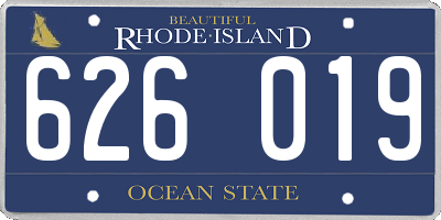RI license plate 626019