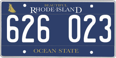 RI license plate 626023