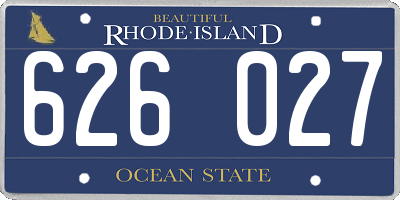 RI license plate 626027