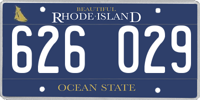 RI license plate 626029