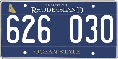 RI license plate 626030