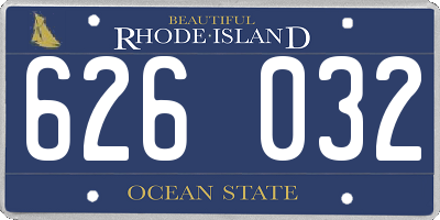 RI license plate 626032