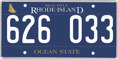 RI license plate 626033