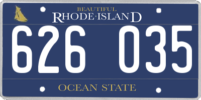 RI license plate 626035