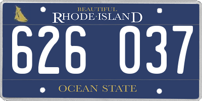 RI license plate 626037