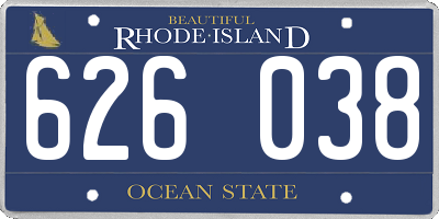 RI license plate 626038