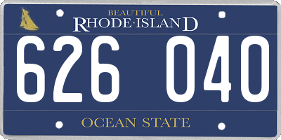 RI license plate 626040