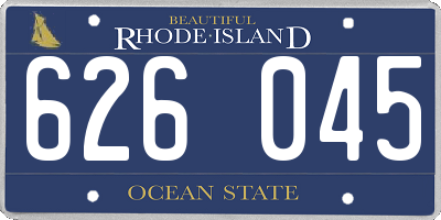 RI license plate 626045