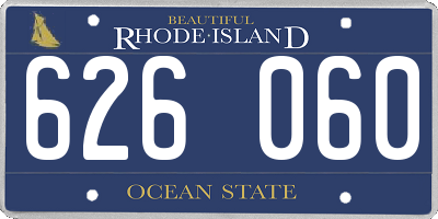 RI license plate 626060