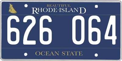 RI license plate 626064