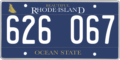 RI license plate 626067