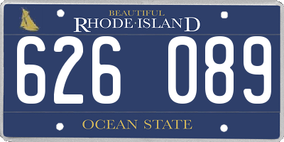 RI license plate 626089