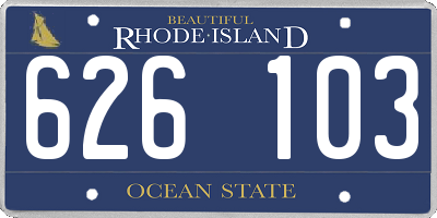 RI license plate 626103