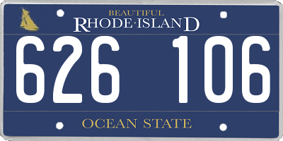 RI license plate 626106