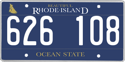 RI license plate 626108