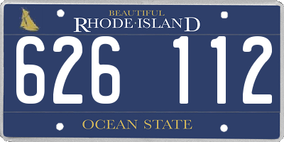 RI license plate 626112