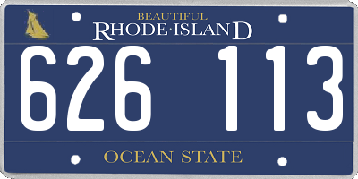 RI license plate 626113