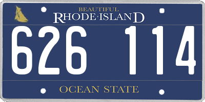 RI license plate 626114